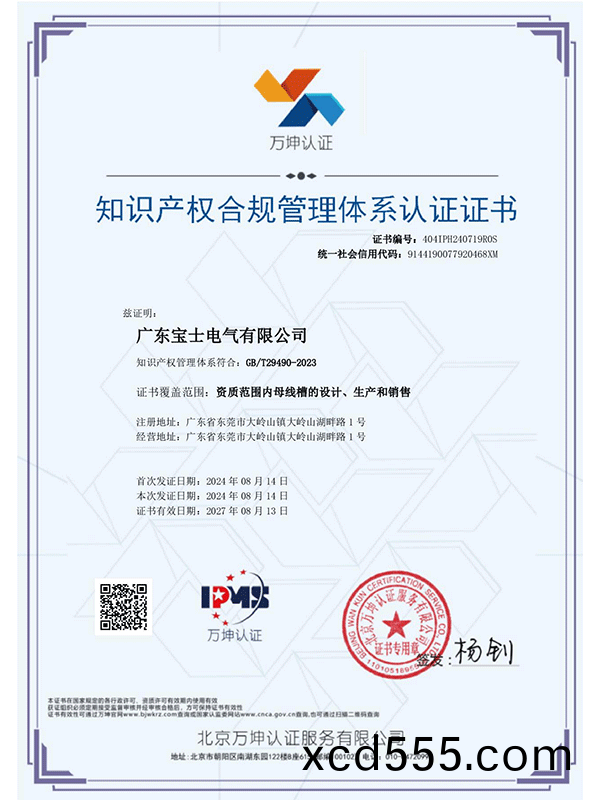 Intellectual Property Compliance Management System Certification Intellectual Property Compliance Management System Certification